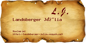 Landsberger Júlia névjegykártya